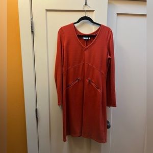 Athleta Long Sleeve Dress in Rust Red
